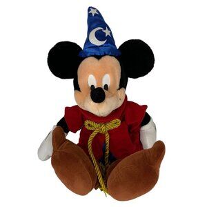 Walt Disney World Sorcerer Mickey Mouse Plush 18 inch Stuffed Toy Fantasia